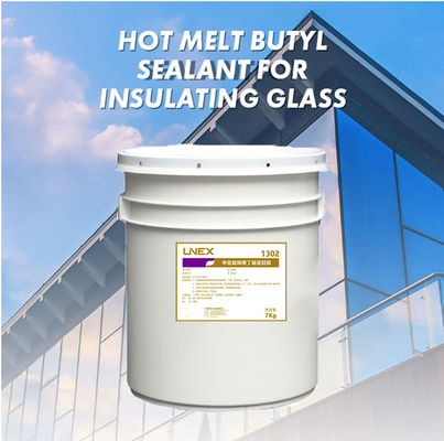 isolierendes Glasschwarze einzelne heiße Teilschmelzbutylkleber Adhes-Butyl des dichtungsmittel-1302 7kg
